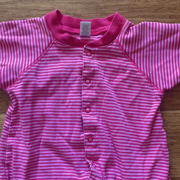 Land’s End Pink Striped Baby Girl Jammies, Size 6 Months - Picture 3 of 7
